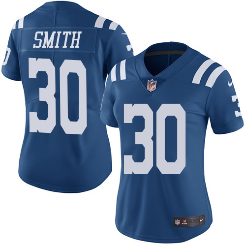 Women's Limited D'Joun Smith Nike Jersey Royal Blue - #30 Rush NFL Indianapolis Colts